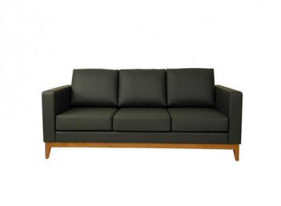 Schwarzes Büro Sofa Designer 3-Sitzer Couch Wohnzimmer 3-er Polstersofa